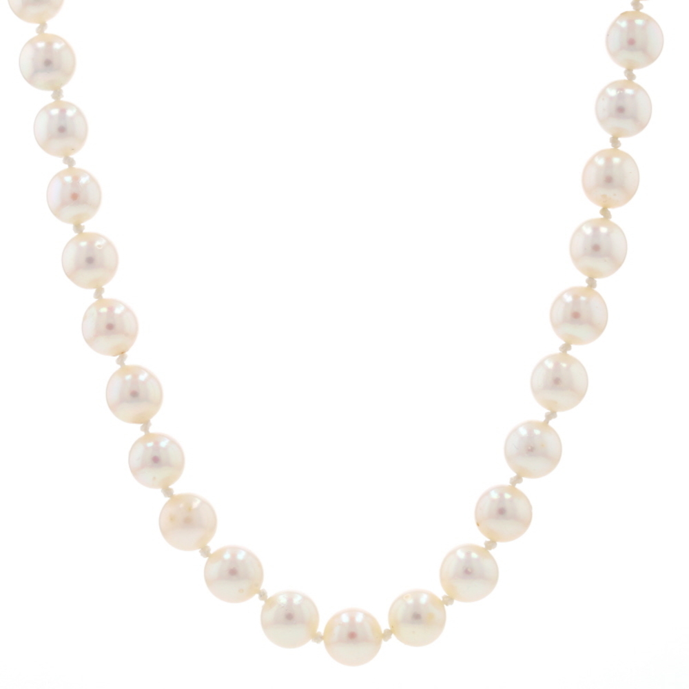Sterling Silver Cultured Pearl Knotted Strand Necklace 29 1/2" - 925